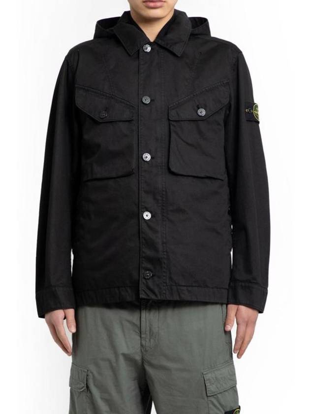 Bio Raso Light Cover Hooded Jacket Black - STONE ISLAND - BALAAN 2