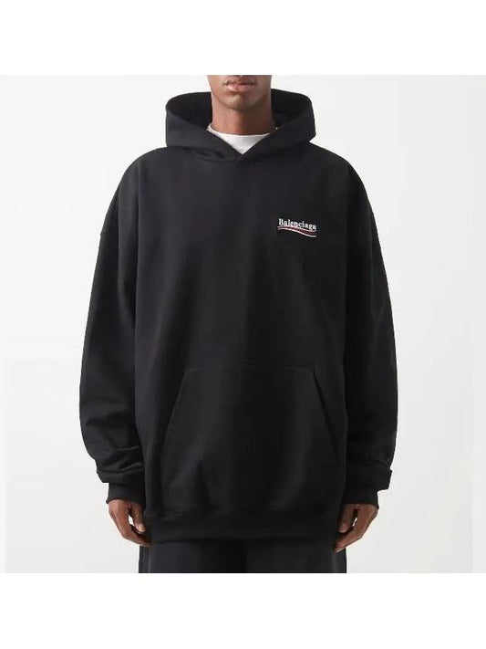 Men's Embroidered Logo Hoodie Black - BALENCIAGA - BALAAN 2