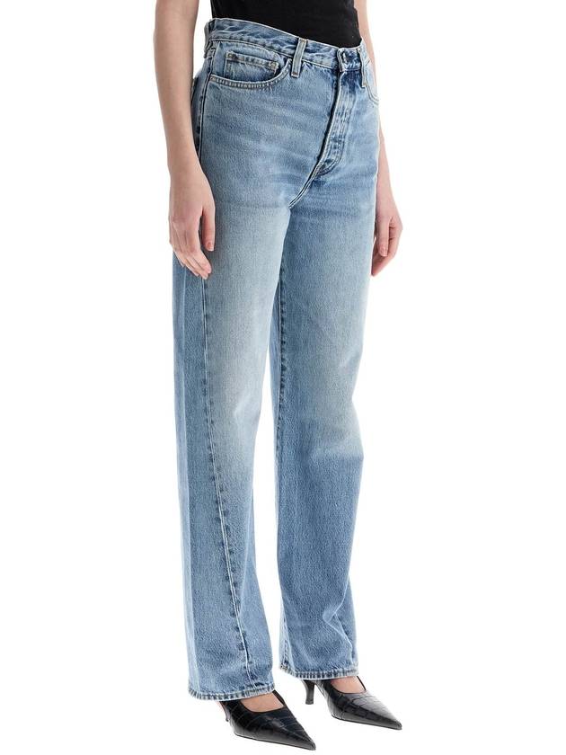 Women's Twisted Seam Denim Straight Jeans Blue - TOTEME - BALAAN 3