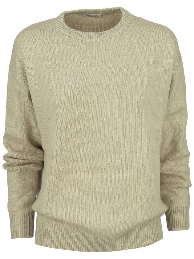 crew neck cashmere knit top beige - BRUNELLO CUCINELLI - BALAAN 2