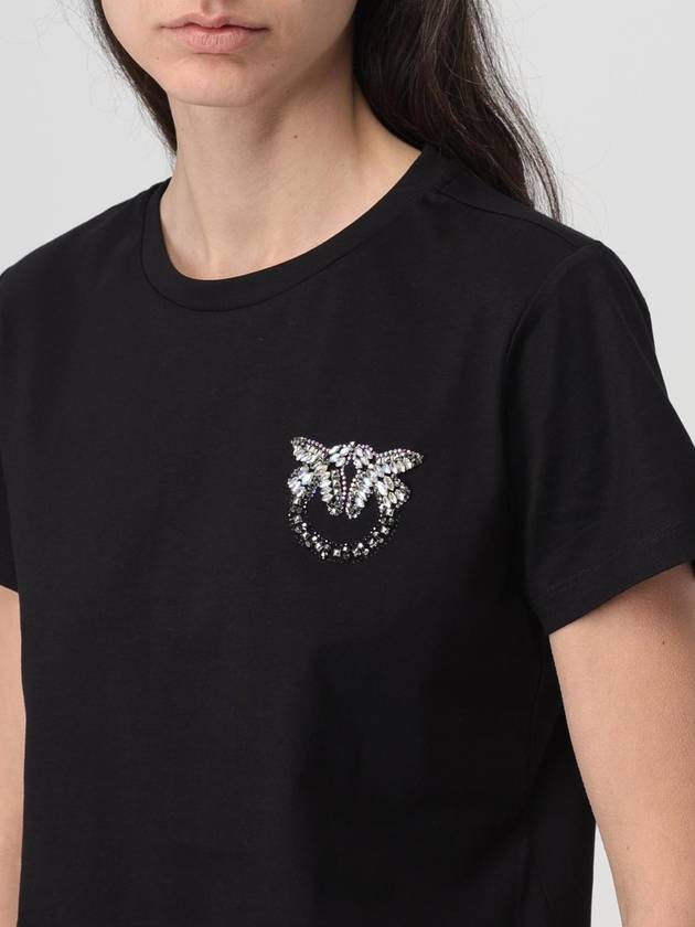 T-shirt Pinko in cotone con logo e strass - PINKO - BALAAN 3