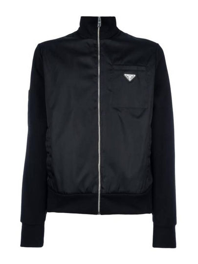 Sweatshirt With Re-Nylon Details Black - PRADA - BALAAN 2