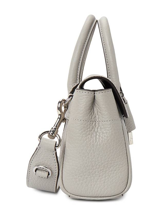 Bayswater Mini Heavy Grain Shoulder Bag Pale Grey - MULBERRY - BALAAN 4