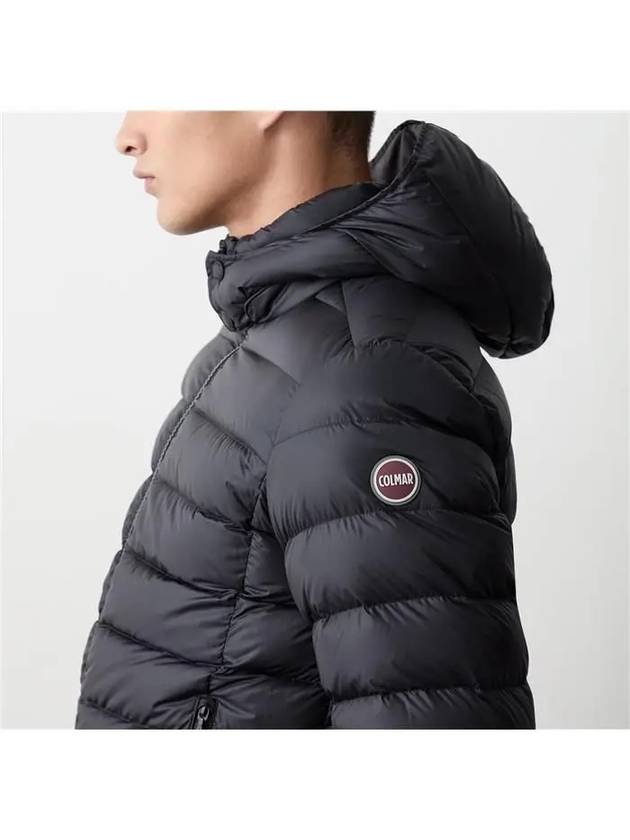 Le Logo Patch Hooded Down Jacket Dark Gray - COLMAR - BALAAN 4