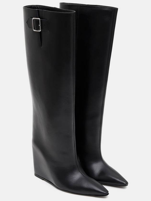 Astro Wedge Leather Long Boots Black - COURREGES - BALAAN 3