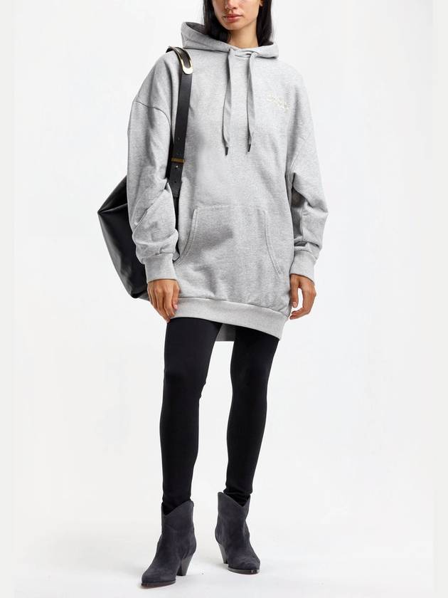 Solena Embroidered Logo Oversized Hoodie Grey - ISABEL MARANT - BALAAN 3