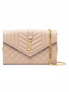 Cassandre Monogram Chain Cross Bag Dark Beige - SAINT LAURENT - BALAAN 1