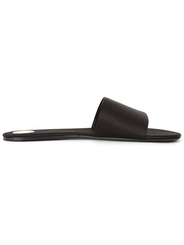 Carlyle Satin Flat Slippers Black - SAINT LAURENT - BALAAN 5