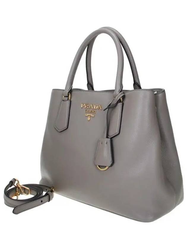 Vitello Tote Bag Grey - PRADA - BALAAN.