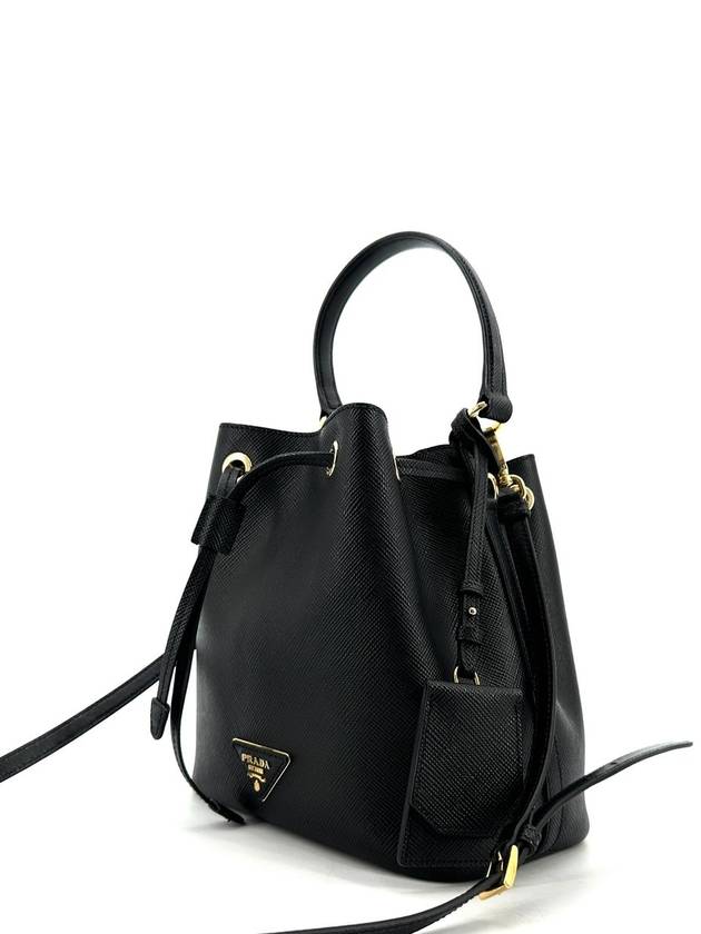 Triangular logo Saffiano bucket bag 1BE032 - PRADA - BALAAN 3