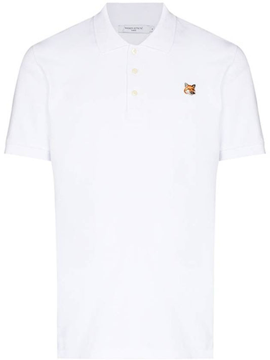 Fox Head Patch Classic Polo Shirt White - MAISON KITSUNE - BALAAN 2