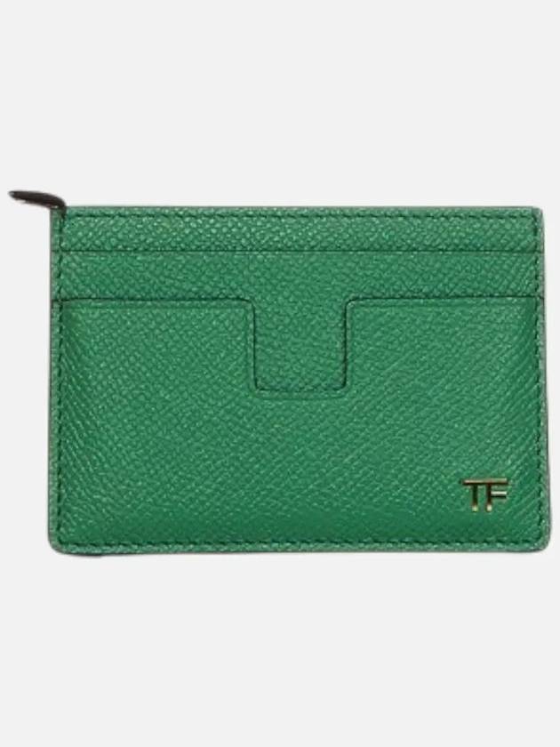 TF Logo Leather Card Wallet Green - TOM FORD - BALAAN 2