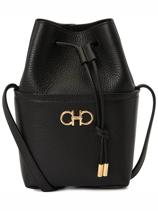 Gancini Mini Bucket Bag Black - SALVATORE FERRAGAMO - BALAAN 2