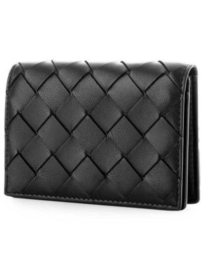 Intrecciato Flap Business Card Wallet Black - BOTTEGA VENETA - BALAAN 2