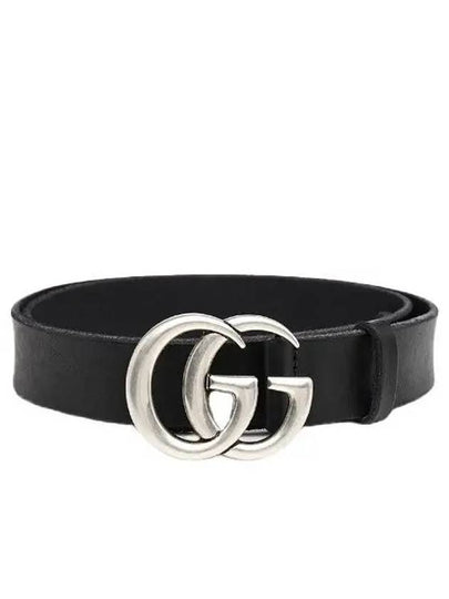 Double G Buckle Leather Belt Black - GUCCI - BALAAN 2