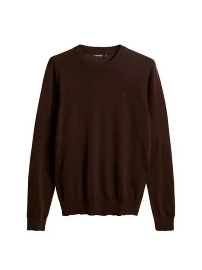 Men's Keane Crew Neck Merino Sweater Bitter Chocolate - J.LINDEBERG - BALAAN 2