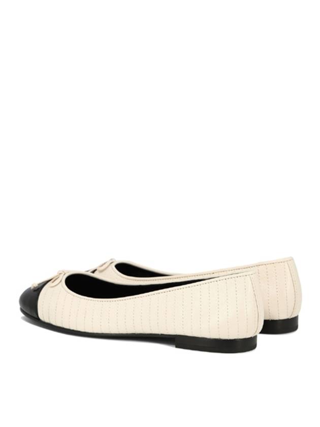 Cap-Toe Quilted Ballet Flat White - TORY BURCH - BALAAN 4