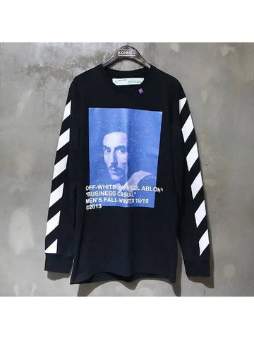 OMAB001F18185011 Black Cotton Bernini Long Sleeve T Shirt M Size - OFF WHITE - BALAAN 1