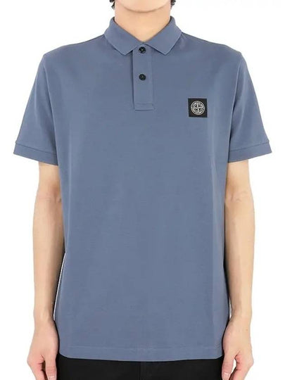 Pique Stretch Cotton Short Sleeve Polo Shirt Dark Blue - STONE ISLAND - BALAAN 2