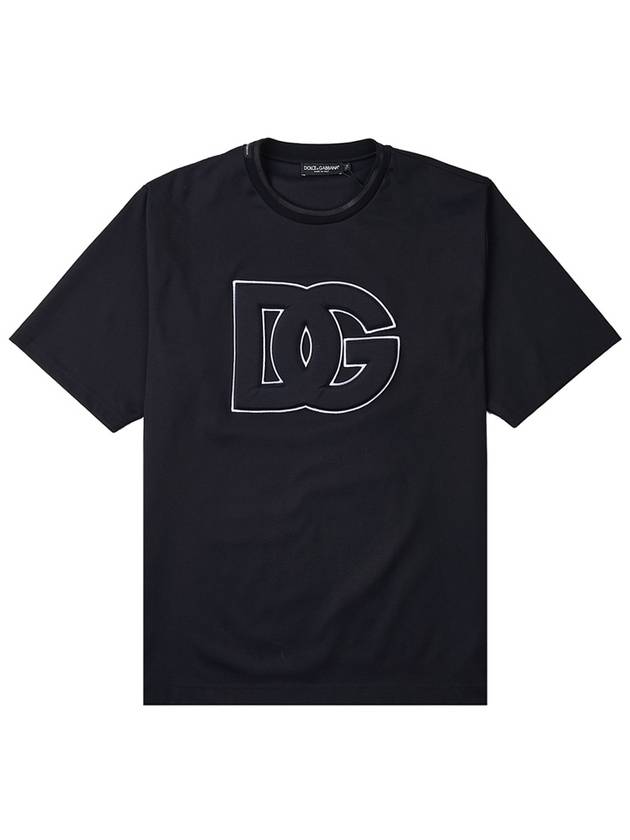 Embossed Logo Short Sleeve T-Shirt Black - DOLCE&GABBANA - BALAAN 11