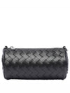 Intrecciato Barrel Leather Cross Bag Black - BOTTEGA VENETA - BALAAN 1