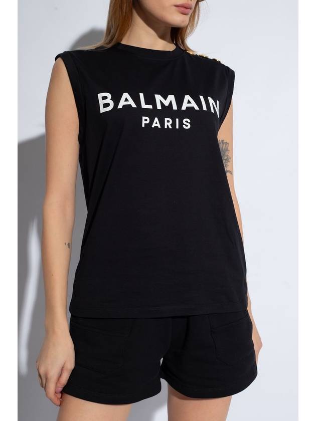 Balmain Sleeveless T-shirt With Logo, Women's, Black - BALMAIN - BALAAN 3