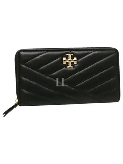 Kira Chevron Zip Continental Long Wallet Black - TORY BURCH - BALAAN 2