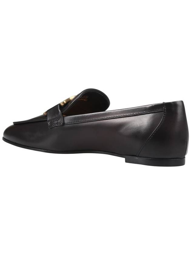 Kate Metal Logo Leather Loafers Black - TOD'S - BALAAN 3