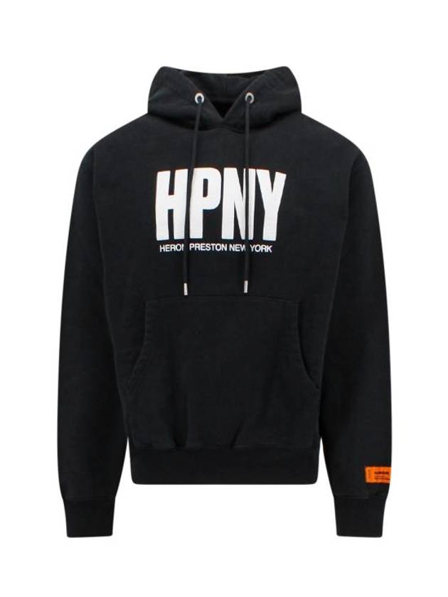 Logo Print Hoodie Black - HERON PRESTON - BALAAN 1