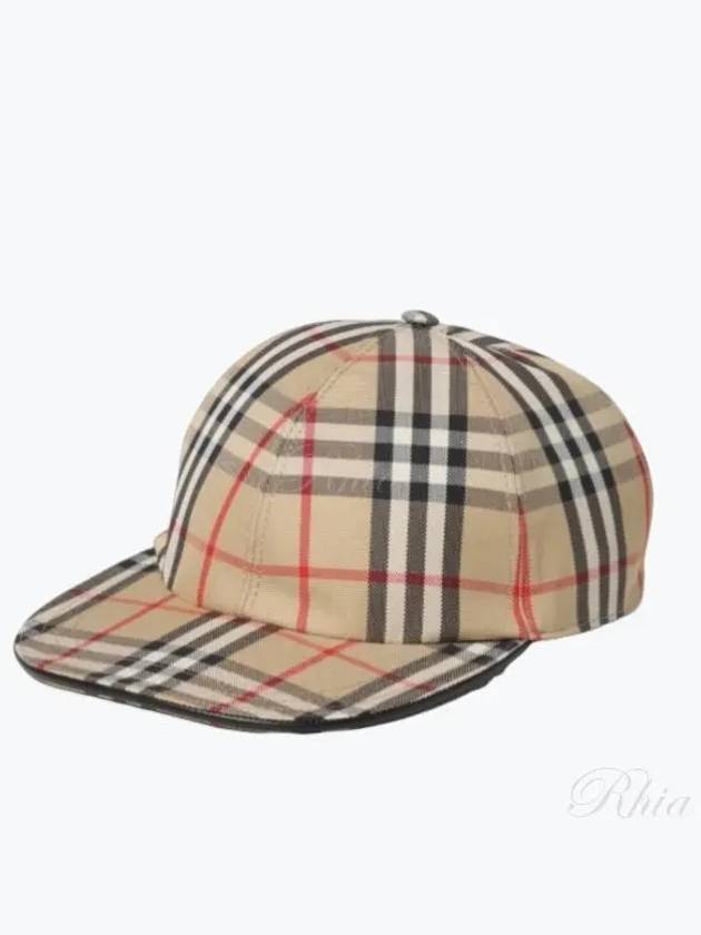 Check Cotton Ball Cap Beige - BURBERRY - BALAAN 2