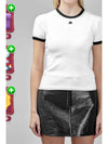 Courr ges Bumpy Contrast Short Sleeve T Shirt White Black - COURREGES - BALAAN 2