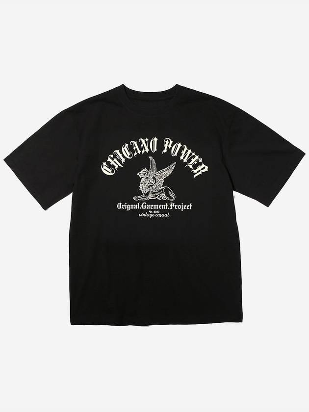 Washed Griffin Short Sleeve T-Shirt Black - OGARP - BALAAN 1