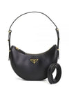 Arque Leather Shoulder Bag Black - PRADA - BALAAN 2