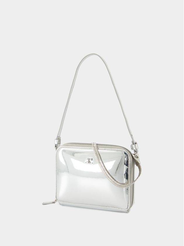 Cloud Chained Mirror Purse - Courreges - Leather - Silver - COURREGES - BALAAN 2