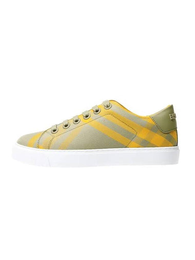 Check Cotton Low Top Sneakers Yellow - BURBERRY - BALAAN 1