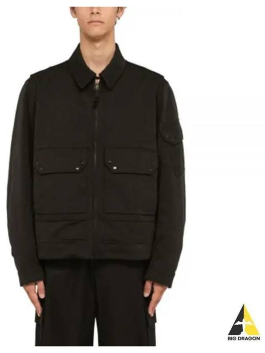 Aviator Flap Pocket Zip-up Jacket Black - TEN C - BALAAN 2