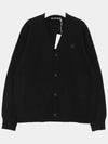 Keve Face Wool V-neck Cardigan Black - ACNE STUDIOS - BALAAN 2