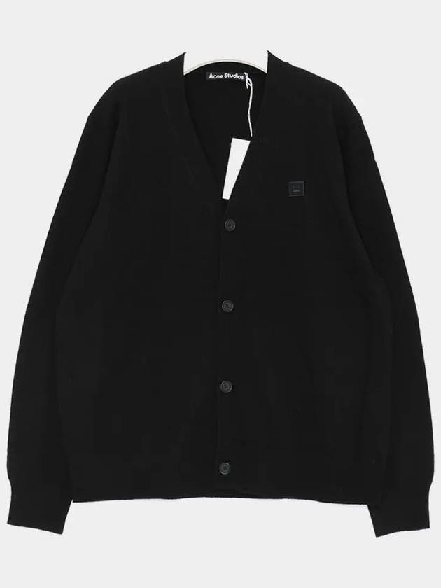 Keve Face Wool V-neck Cardigan Black - ACNE STUDIOS - BALAAN 3