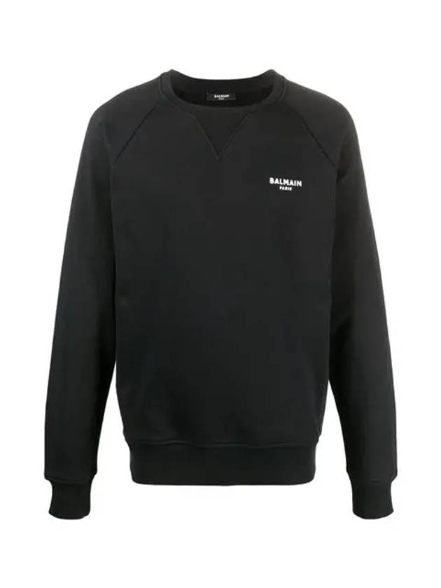 Men's Logo Print Sweatshirt Black - BALMAIN - BALAAN.