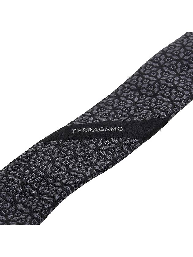 Ferragamo Men's Silk Jacquard Tie 35 0943 F NERO 0768435 - SALVATORE FERRAGAMO - BALAAN 8