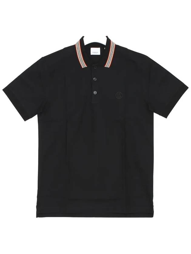 Striped Cotton Polo Shirt Black - BURBERRY - BALAAN 3