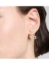 Dior Tribales Earrings Gold Finish Metal White - DIOR - BALAAN 4