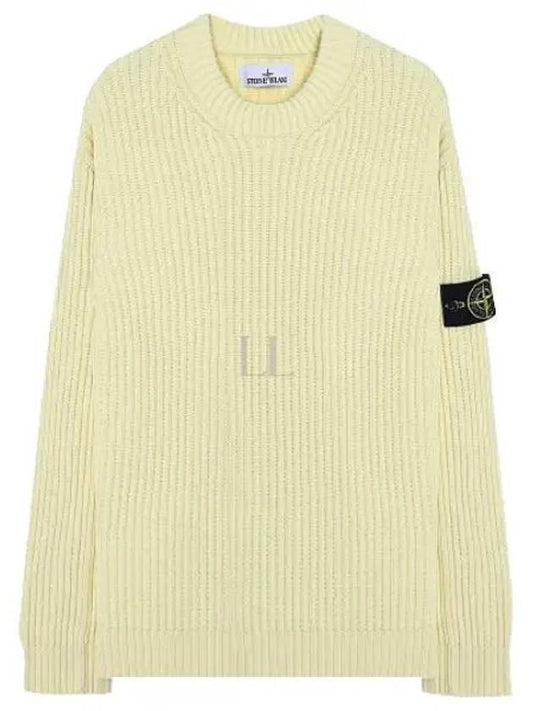 Full Rib Wool Knit Top Cream - STONE ISLAND - BALAAN 2