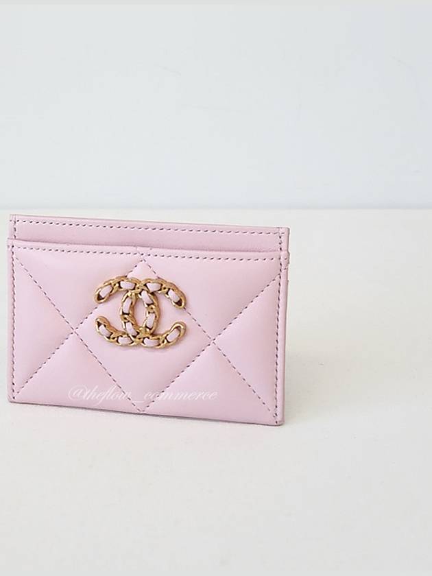 19 Nineteen Card Holder Pink Gold Lambskin AP1167 B04852 NW780 - CHANEL - BALAAN 4