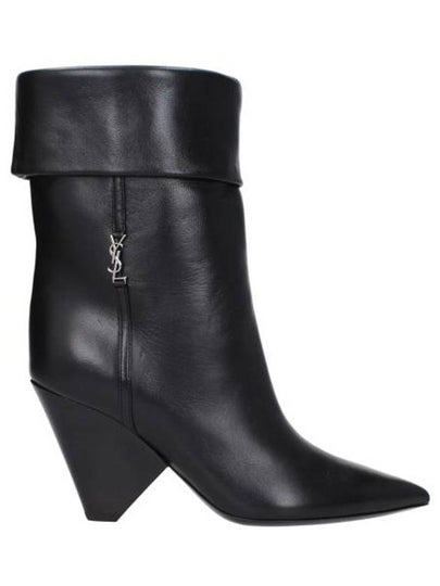 Nikki Ankle Middle Boots Black - SAINT LAURENT - BALAAN 2