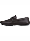 Men's Gancini Ornament Leather Loafers Brown - SALVATORE FERRAGAMO - BALAAN 4