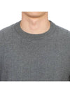 Men's Wool Relaxed Pullover Knit Top Med Grey - THOM BROWNE - BALAAN 6