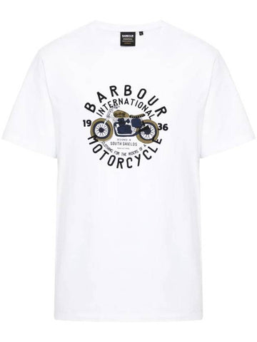 International Spirit Logo Print Short Sleeve T Shirt White - BARBOUR - BALAAN 1