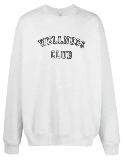 Wellness Club Flock Crew Neck Cotton Sweatshirt Light Grey - SPORTY & RICH - BALAAN 2