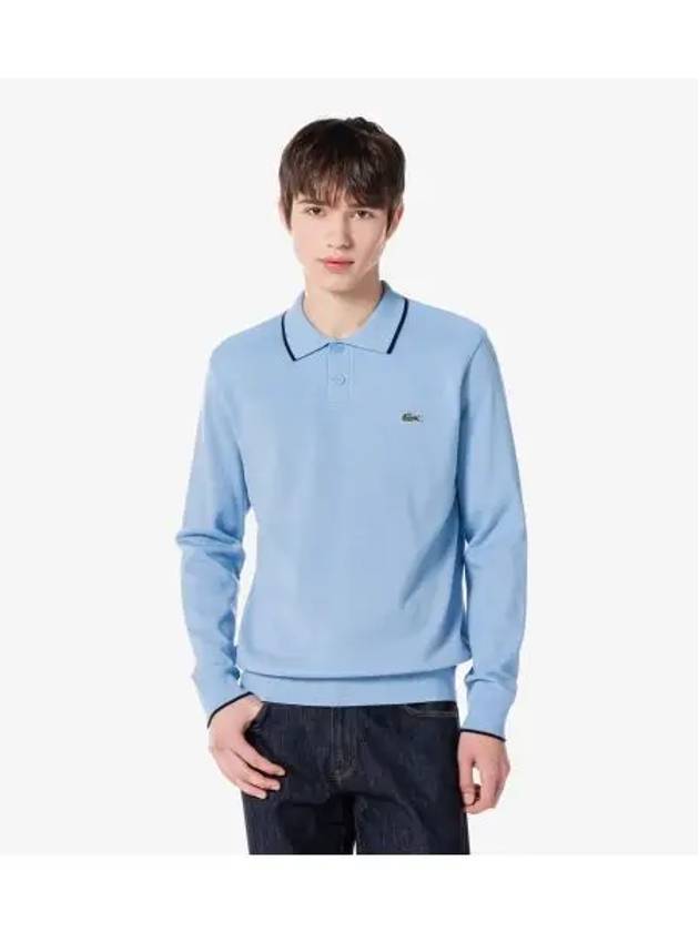 Men s Basic Polo Sweater Sky Blue - LACOSTE - BALAAN 1